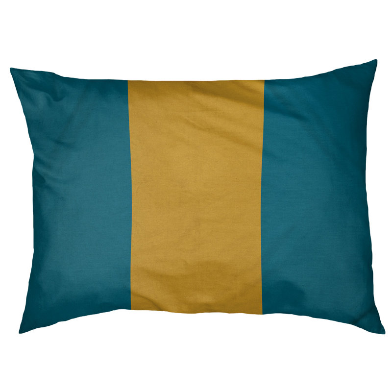 Coussin d'extérieur New York, Petit (l 28 po x P 18 po x H 6 po), Aqua / Or