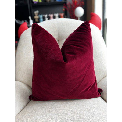 Burgundy Cotton Velvet Pillow Cover