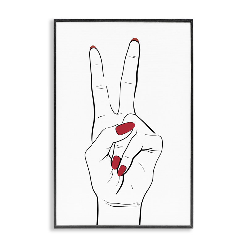 «Victory Peace», estampe numérique encadrée à la main par Martina Pavlova, Giclée encadrée noir minuit, H 30 po x l 20 po