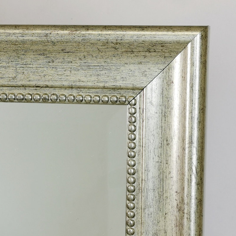 Reggie 60" W x 72" H 3 - Panel Folding Full-size Floor Dressing Mirror, Antique Silver