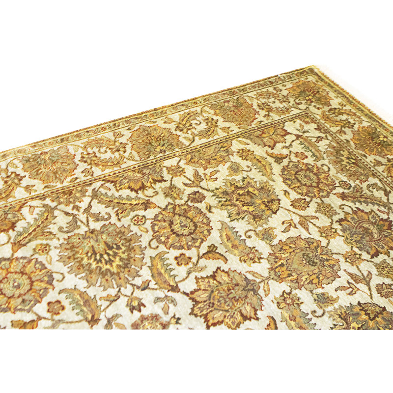 High-Quality Hand-Knotted Ivory Area Rug