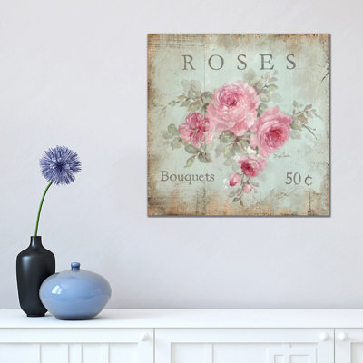 Rose Bouquets (50 Cents) 1 Piece Wall Art on Canvas