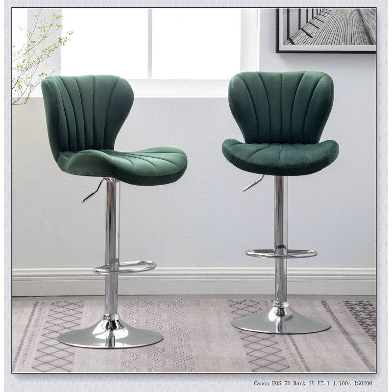 Ensemble de 2 tabourets pivotants réglables Ellston, Vert