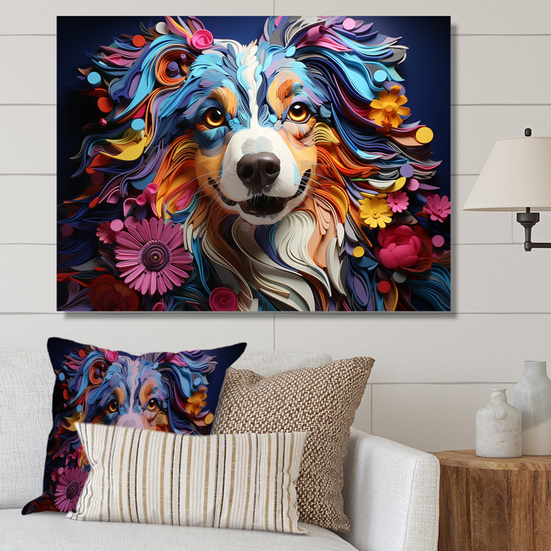 Chien berger australien Allure II, Toile tendue, L 40 po x H 30 po x P 1,5 po