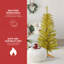 Arbre de Noël doré de 4 pi avec 50 lumières UL, 122 pointes en PVC pour des espaces compacts et un décor des Fêtes élégant