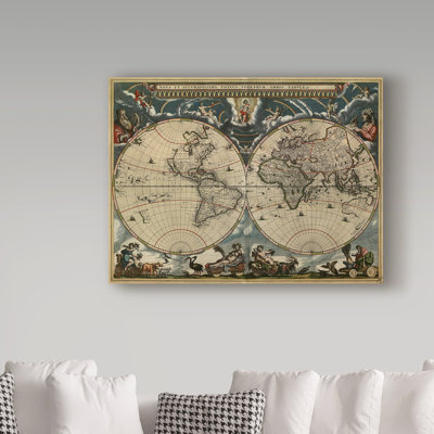 « map of the world 1684 », publicité sur toile tendue