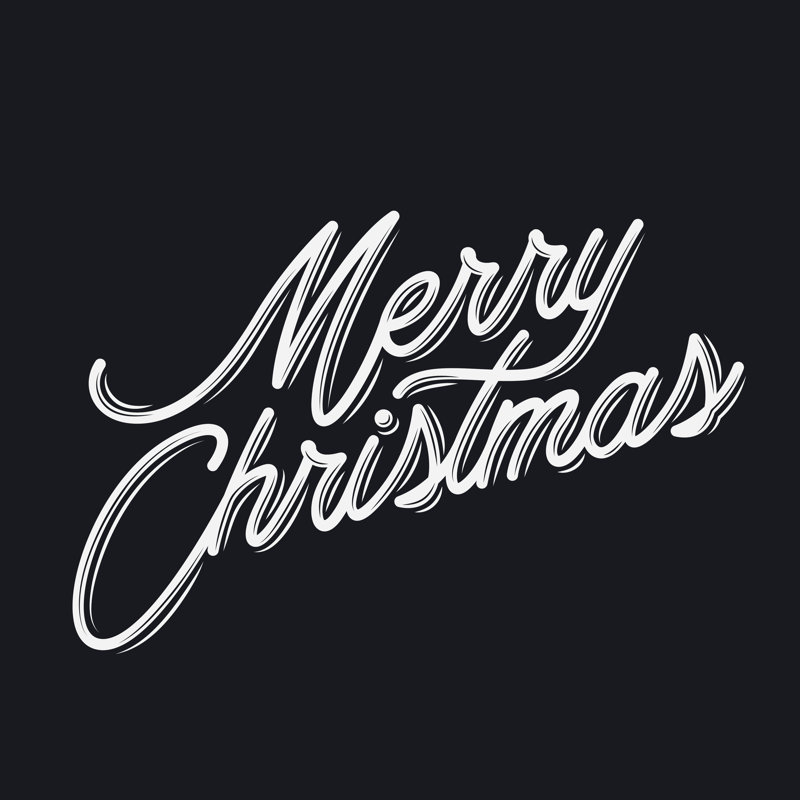 Merry Christmas Lettering Art by Del_Mar - Wrapped Canvas Print, 91cm H x 91cm W x 3.8cm D