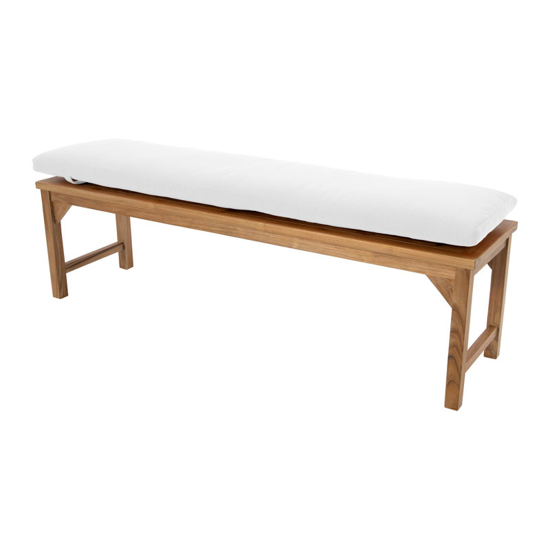 Banc de jardin en teck Velay, H 18 po x l 60 po x P 15,25 po, Blanc
