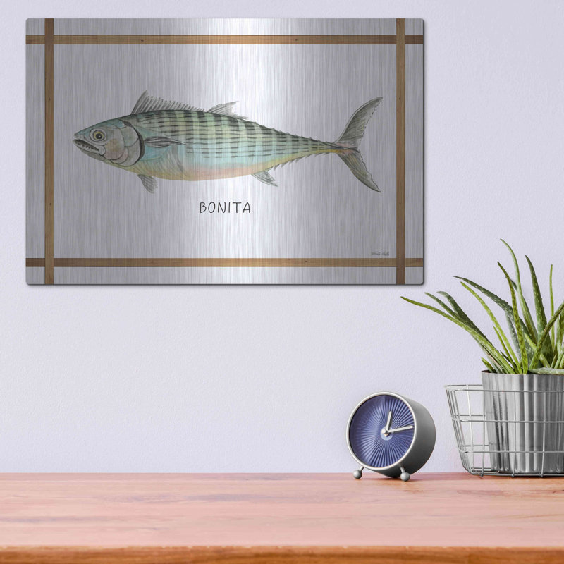 Beachcrest Home ™ «Bonita on White» par Cindy Jacobs, art mural en métal, H 12 po x l 16 po