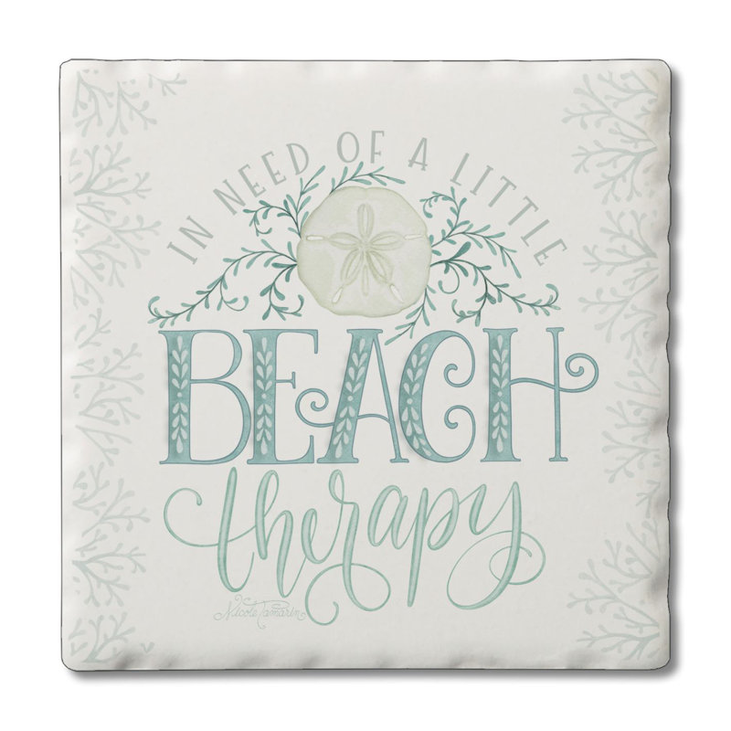 Beach Therapy Single Tumbled Tile Coaster Create Your Own Set