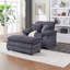 Canapé simple en velours côtelé de 56,3 pouces avec 2 coussins décoratifs et un repose-pieds, canapé confortable et profond pour le salon-1239721594