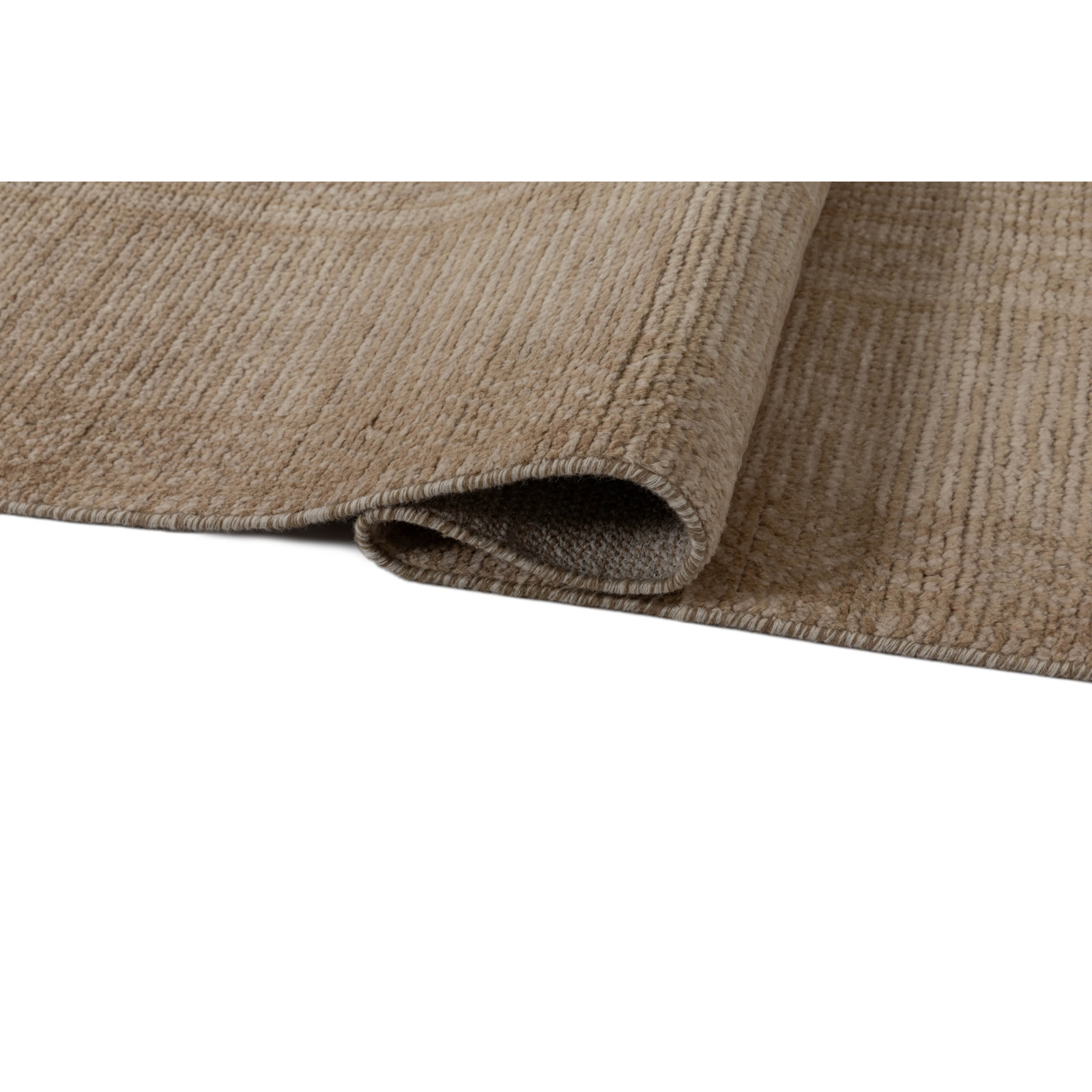 Villa Hand Knotted Wool Indoor Rug, Sand, 2'6x8'