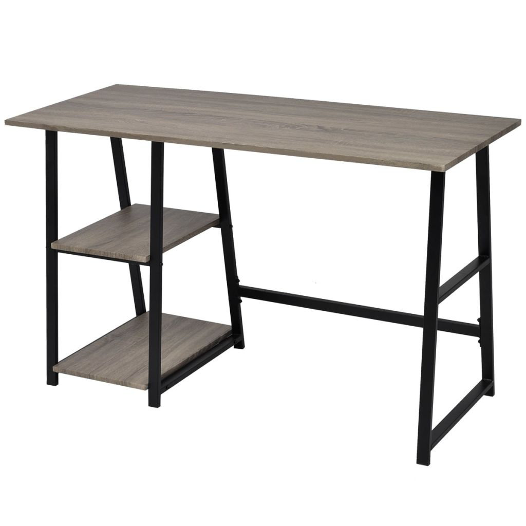 Latitude Run Desk with 2 Shelves Grey and Oak & Reviews | Wayfair.co.uk