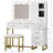 White Vanity Desk With Mirror And Lights, Makeup Vanity With 3-Color Led Lights, 5 Drawers & Storage Shelves, Power Outlet, Dressing Table With Jewelry Storage For Bedroom (Stool Included)