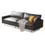 Coussin modulaire en cuir noir en microfibre-314351779