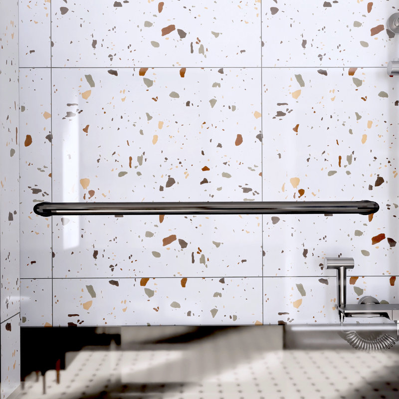Aluminum Frame Double Sliding Shower Door, Matte Black