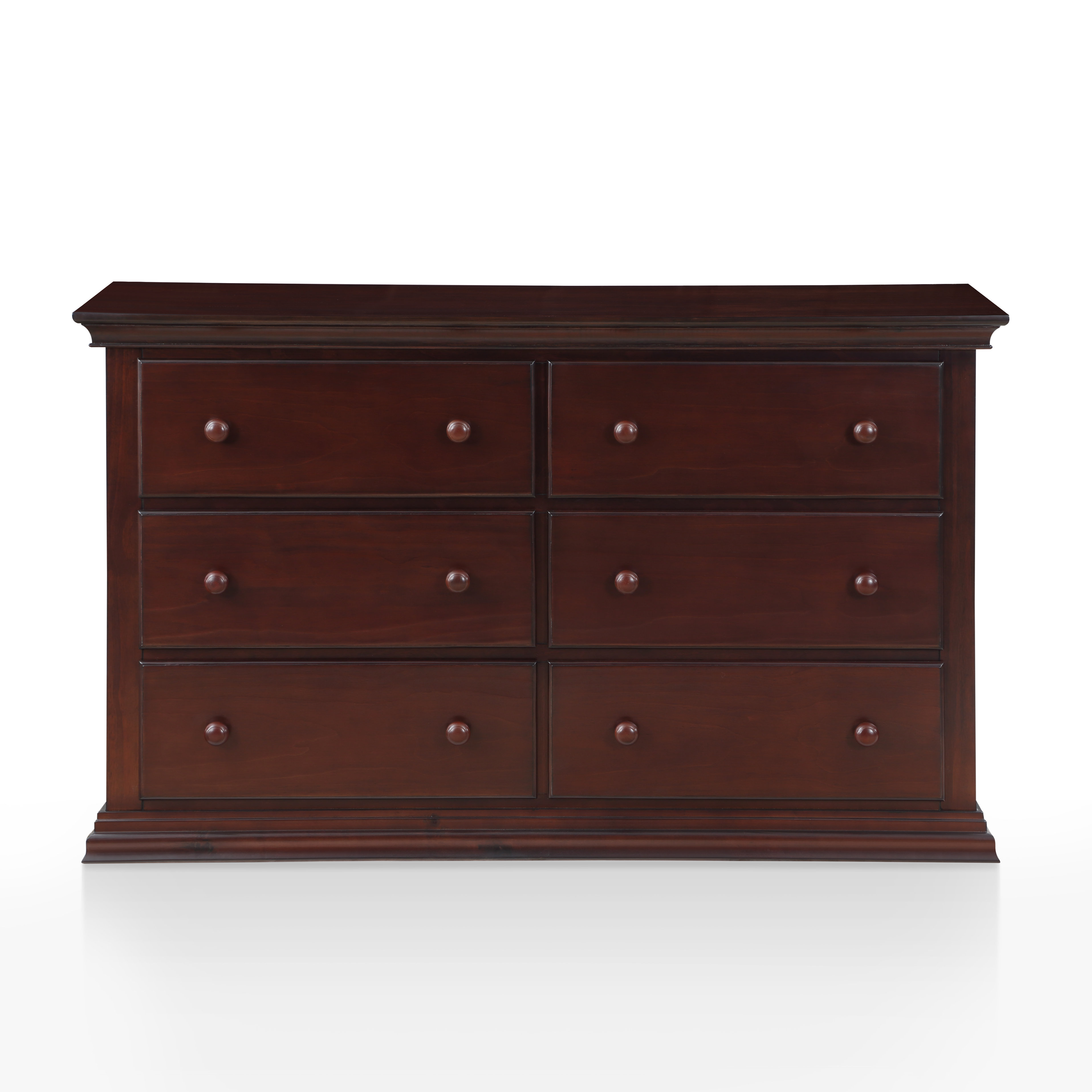 Universal Large Hardwood Fully Assembled 6 Drawer Double Dresser