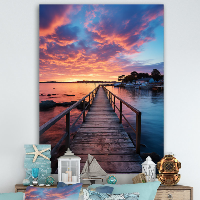 Broadlands Pier and Dock Coastal III, reproduction d'art sur toile, H 40 po x l 30 po x P 1,5 po, Toile tendue