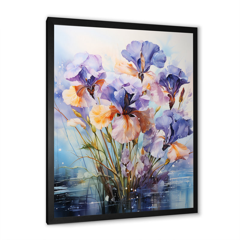 Impression sur toile Louima Meadow Iris, Cadre photo noir, H 20 po x l 12 po x P 1 po
