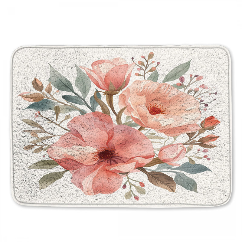 Tapis de bain rose, L 34 po x L 21 po