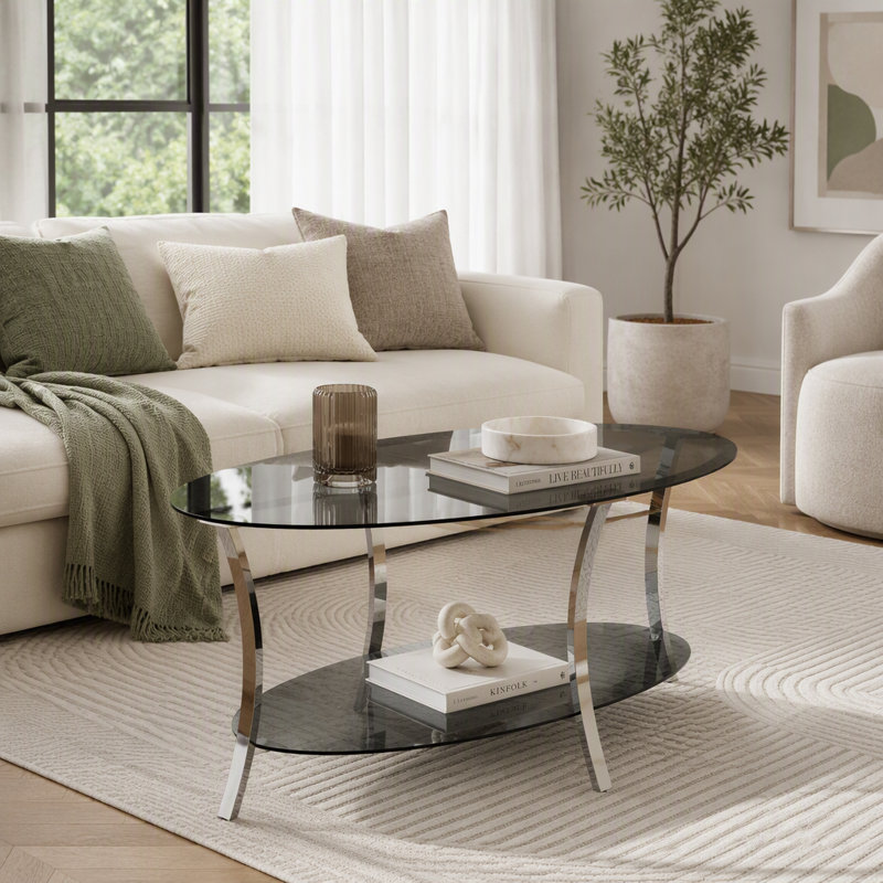 Table basse 43,3 po, Verre gris