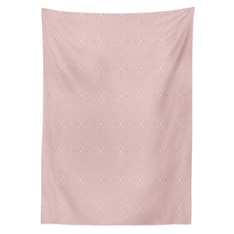 Celtic Tablecloth, Vibrant Old Style Tied Celtic Lines In Clover Shape Simple Soft Colored Illustration, Rectangular Table Cover For Dining Room Kitchen Decor, 52" X 70", Pink White