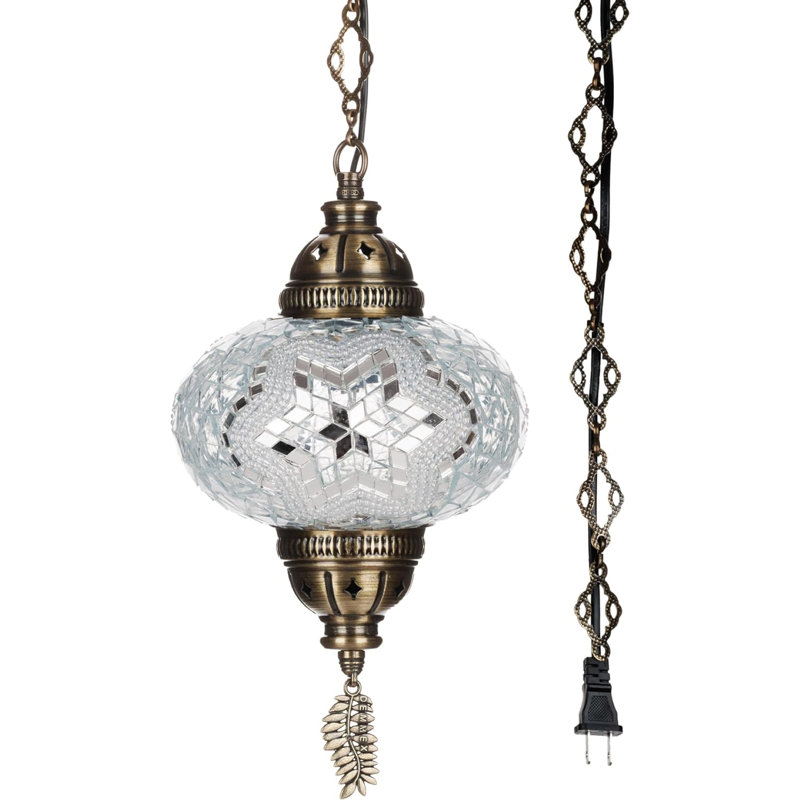 Luminaire suspendu 1 lumière Lights, Blanc / Transparent