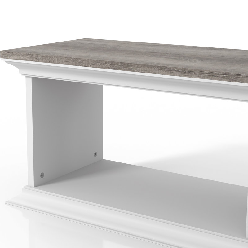 Console de télévision flottante Fon, Gris / blanc