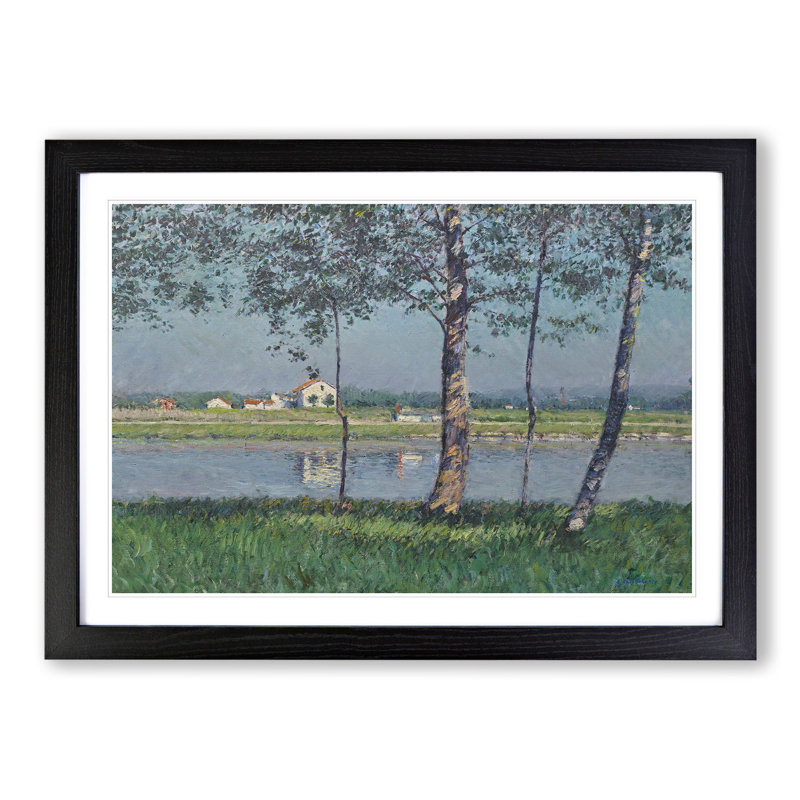 The River Seine by Gustave Caillebotte - Framed Print, 48cm H x 65cm W x 2cm D, Black Framed