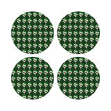 Xmas Ornament Vegan Leather Round Pebble Placemat