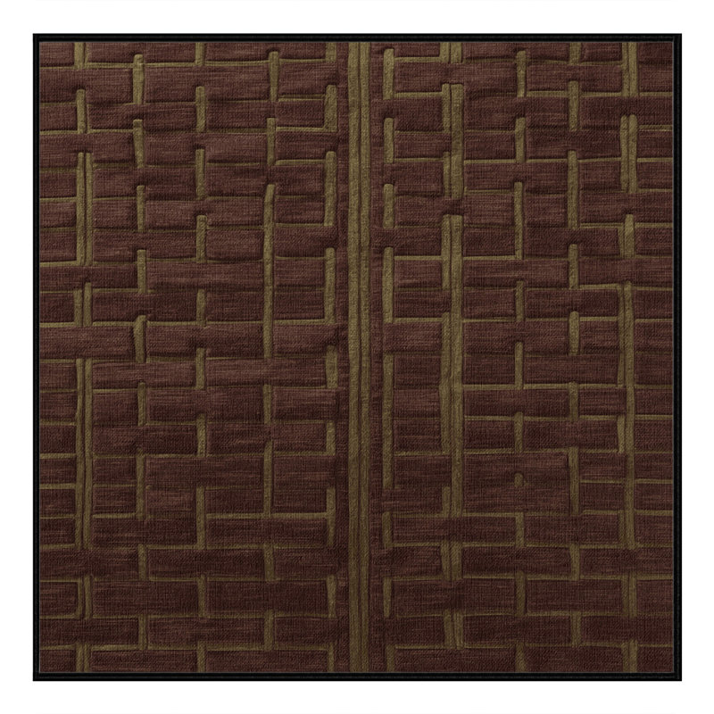 Tapis noir en treillis lavable à la machine, Carré 4 pi