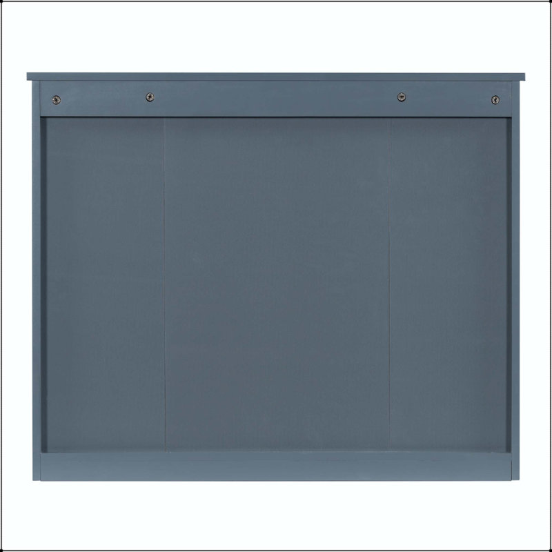Pharmacie murale 35x28 avec 6 tablettes ouvertes et tablettes réglables - bleu