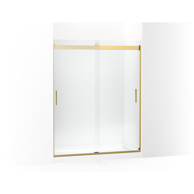 Levity 59.63" x 74" Double Sliding Shower Door with Blade Handles with CleanCoat® Technology