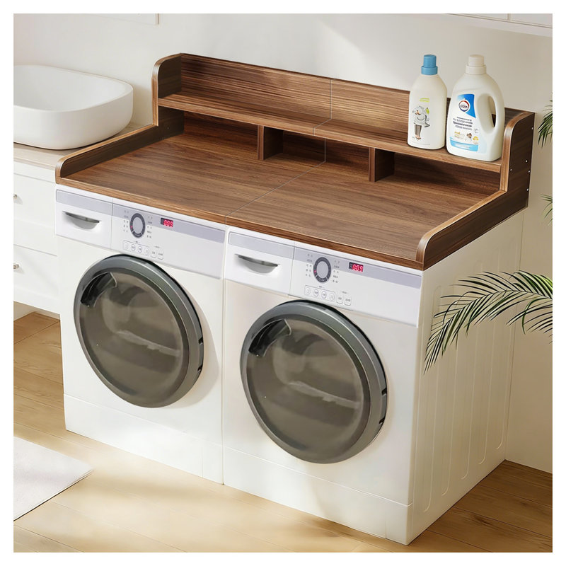 Comptoir de laveuse-sécheuse 58 "avec rebord en noyer