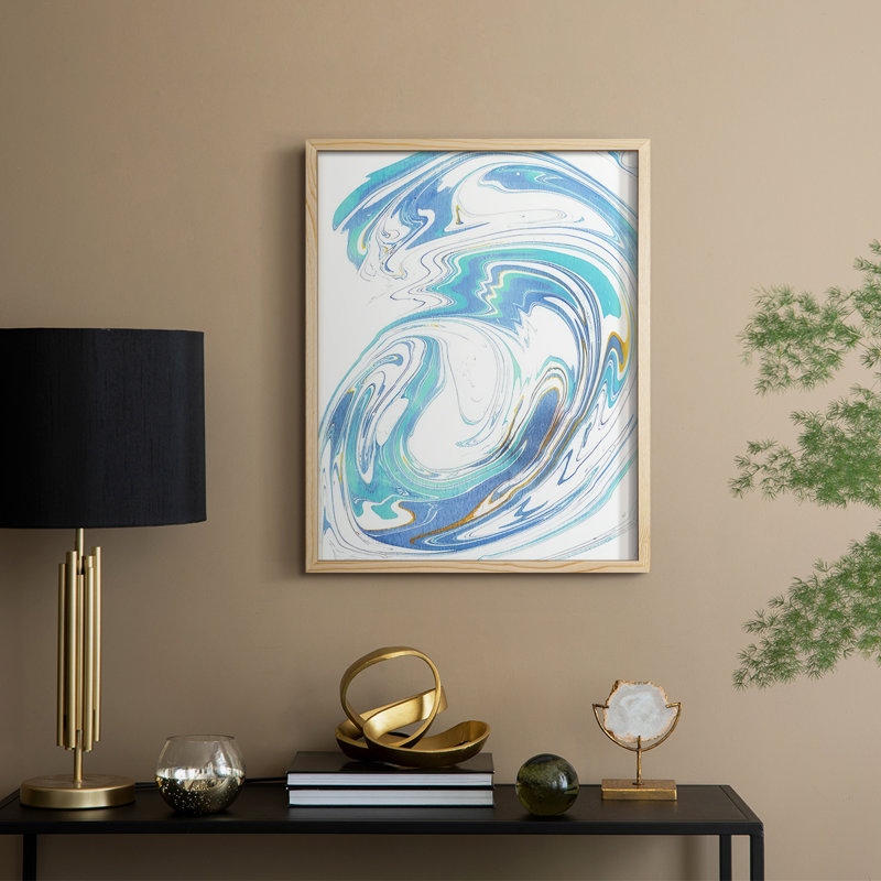 Galaxie II, reproduction encadrée - bois massif, Naturel, H 11 po x l 9 po