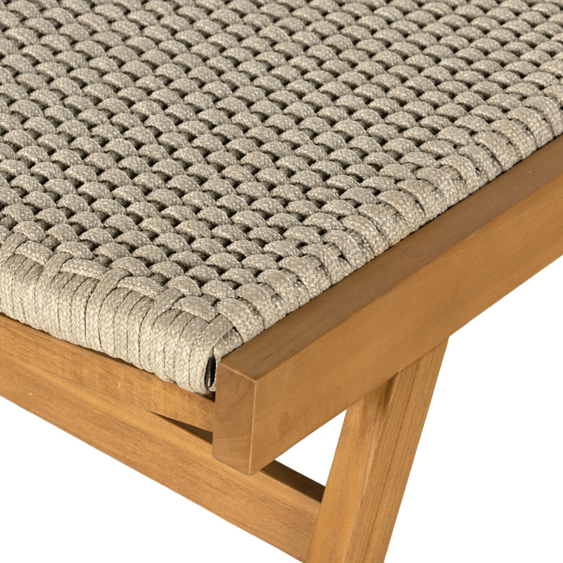 Delano Outdoor Teak Chaise Lounge, Natural Teak/Brown
