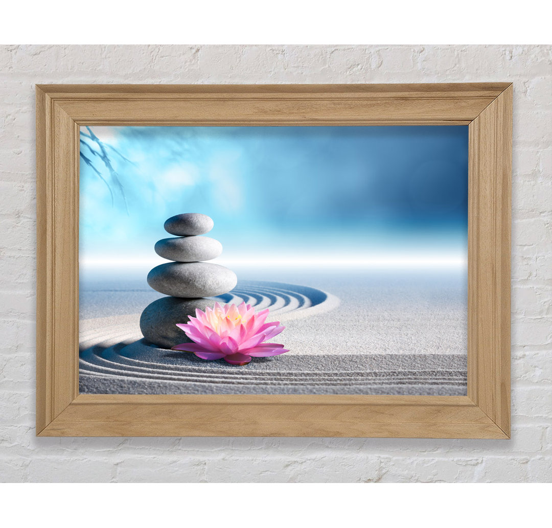 Pebbles On Zen Beach Lilly - Einzelner Bilderrahmen Kunstdrucke