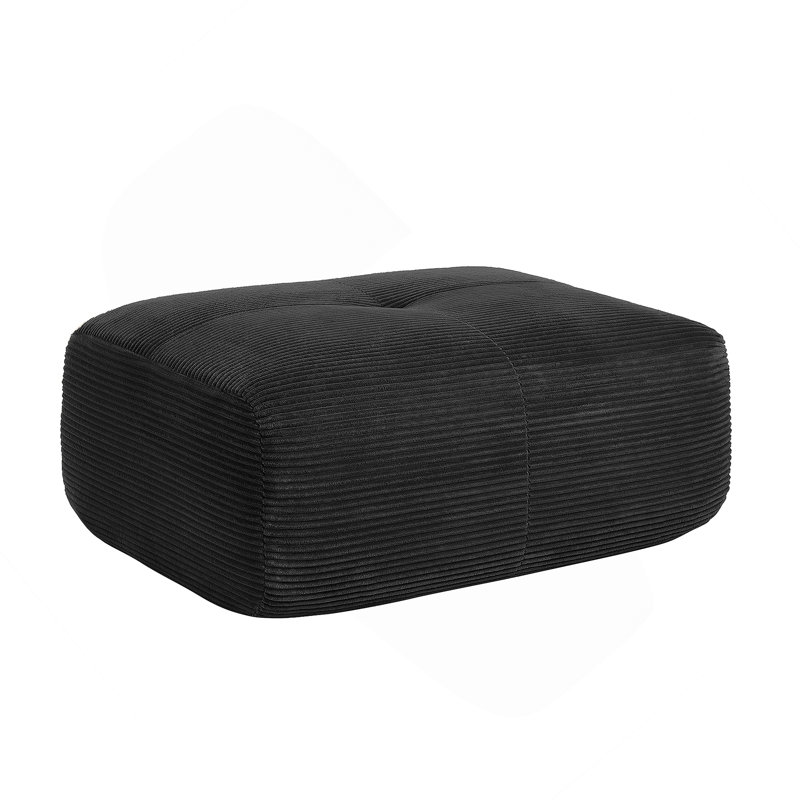 Rectangle Upholstered Ottoman For Indoor, Black