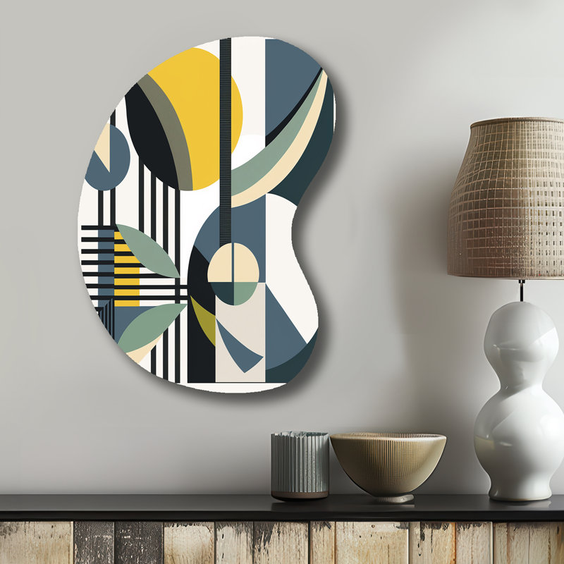 Art graphique rétro Mid-Century I - forme de flèche moderne de style Mid-Century - art mural métallique asymétrique