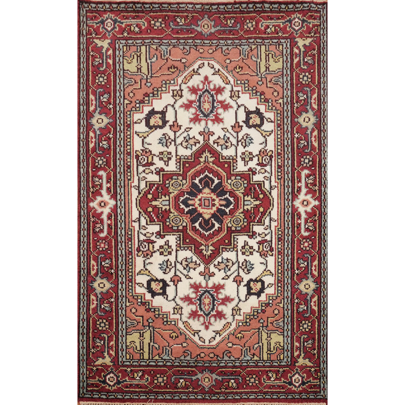 Tapis oriental géométrique traditionnel 4 x 6