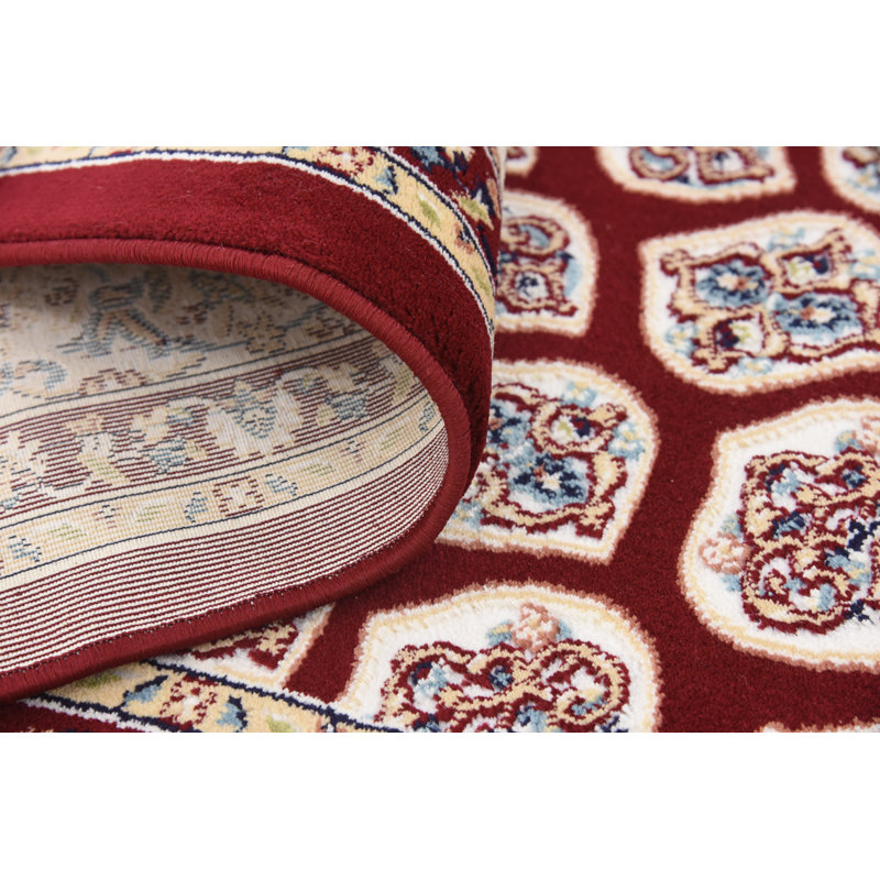 Tapis oriental bourgogne / crème Jackson, Rectangle 10 pi x 13 pi 1 po