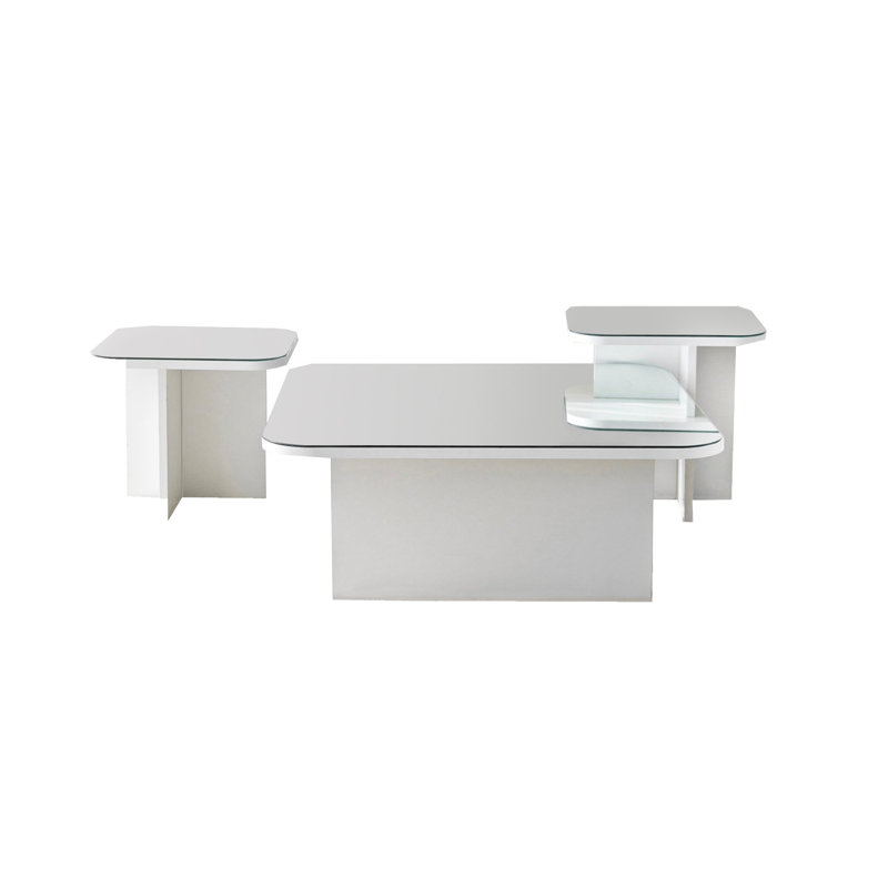 Nesting Coffee Table, White, White