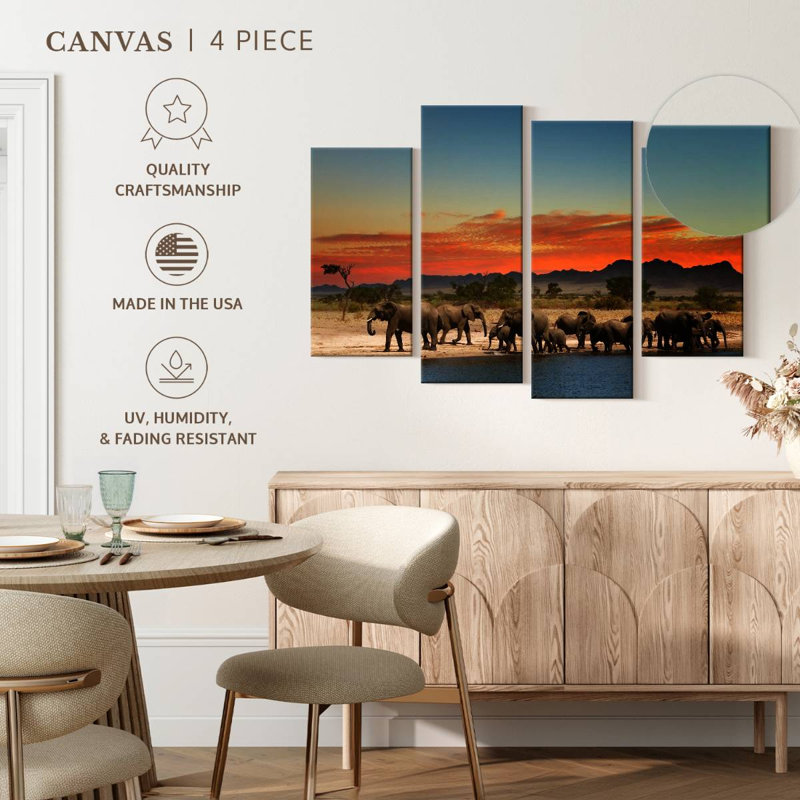 Brampt Elephants In Sublime Sunset