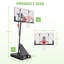 Panier de basketball en métal pleine grandeur à hauteur ajustable (panneau en polycarbonate de 44 po), blanc-122723592