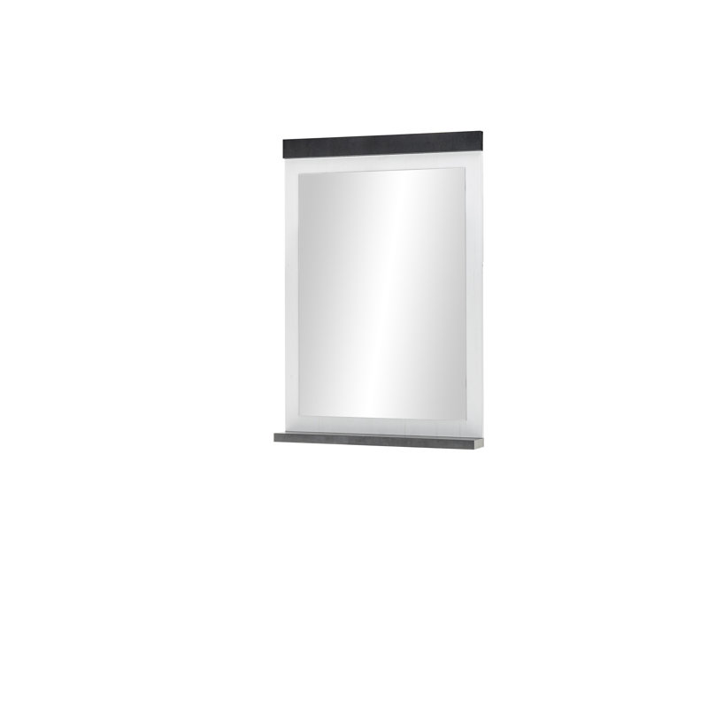 Jackeline Flat Wall Mirror with Shelves, White/Black, 95cm H x 56cm W