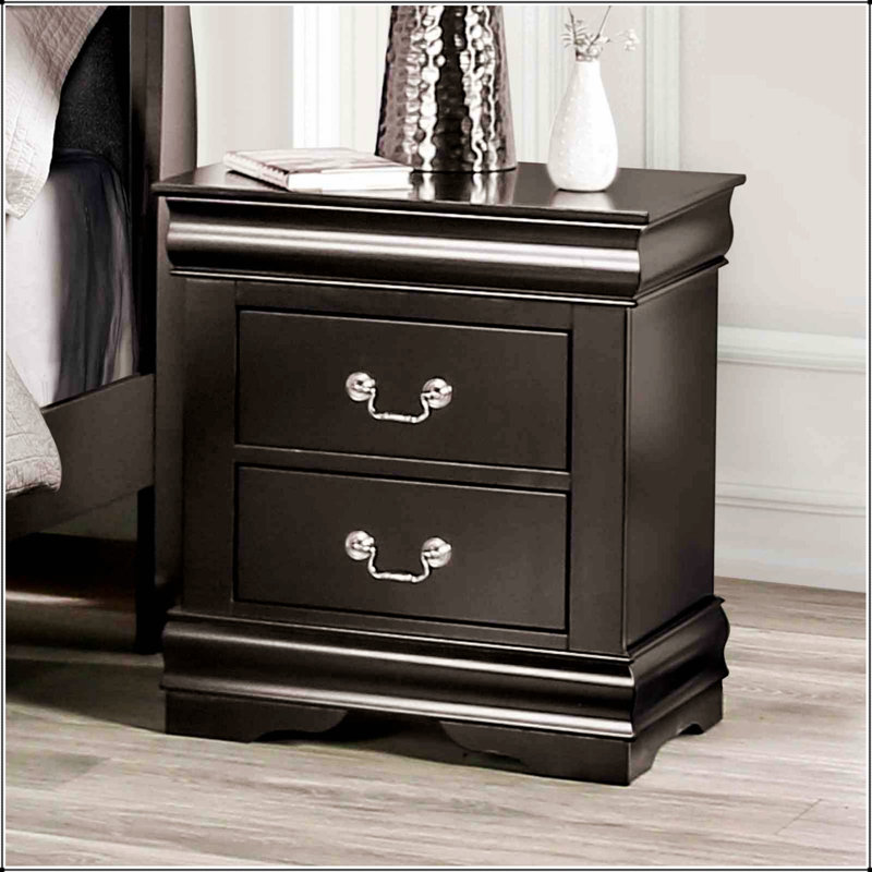 Table de chevet de style transitionnel avec étui anti-poussière, tiroirs à queue d'aronde anglaise et pieds de support pour un rangement élégant