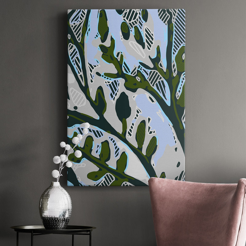 Abstrait arbre membres II - peinture sur toile tendue, H 48 po x l 32 po x P 1 po