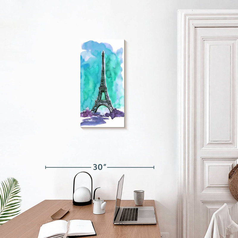 Blue Sky Eiffel Tower, 24" H x 12" W