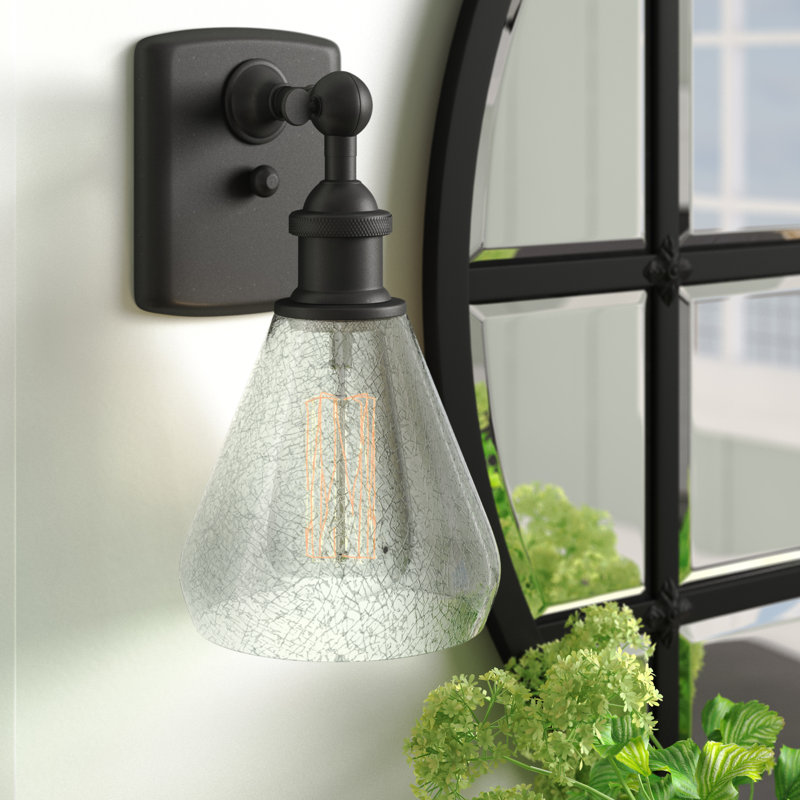 Berlin Armed Sconce, 6 Watt Vinage LED Bulb, Black Antique Brass