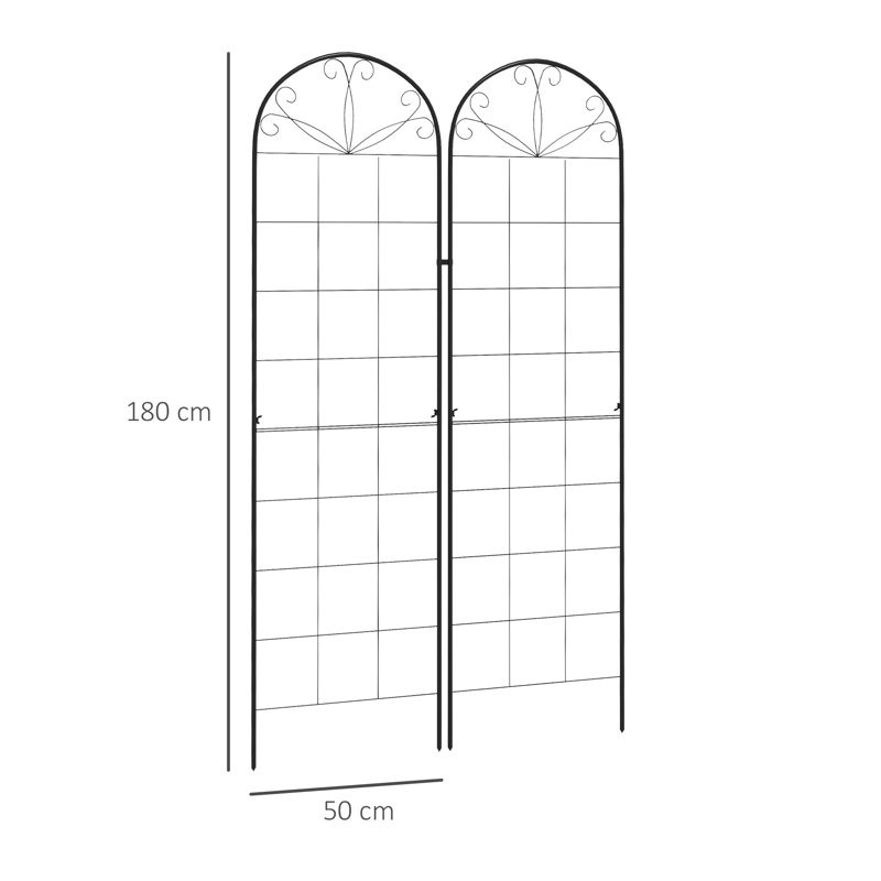 Verdon 180cm H x 50cm W Metal Gothic Trellis Side Panel